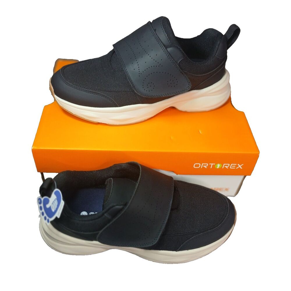 Ortorex Womans Black 9 ST7518 Diabetic Orthotic Hook and Loop Athletic Shoe NEW